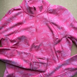 Salmon color Camo Quarter-Zip Pullover